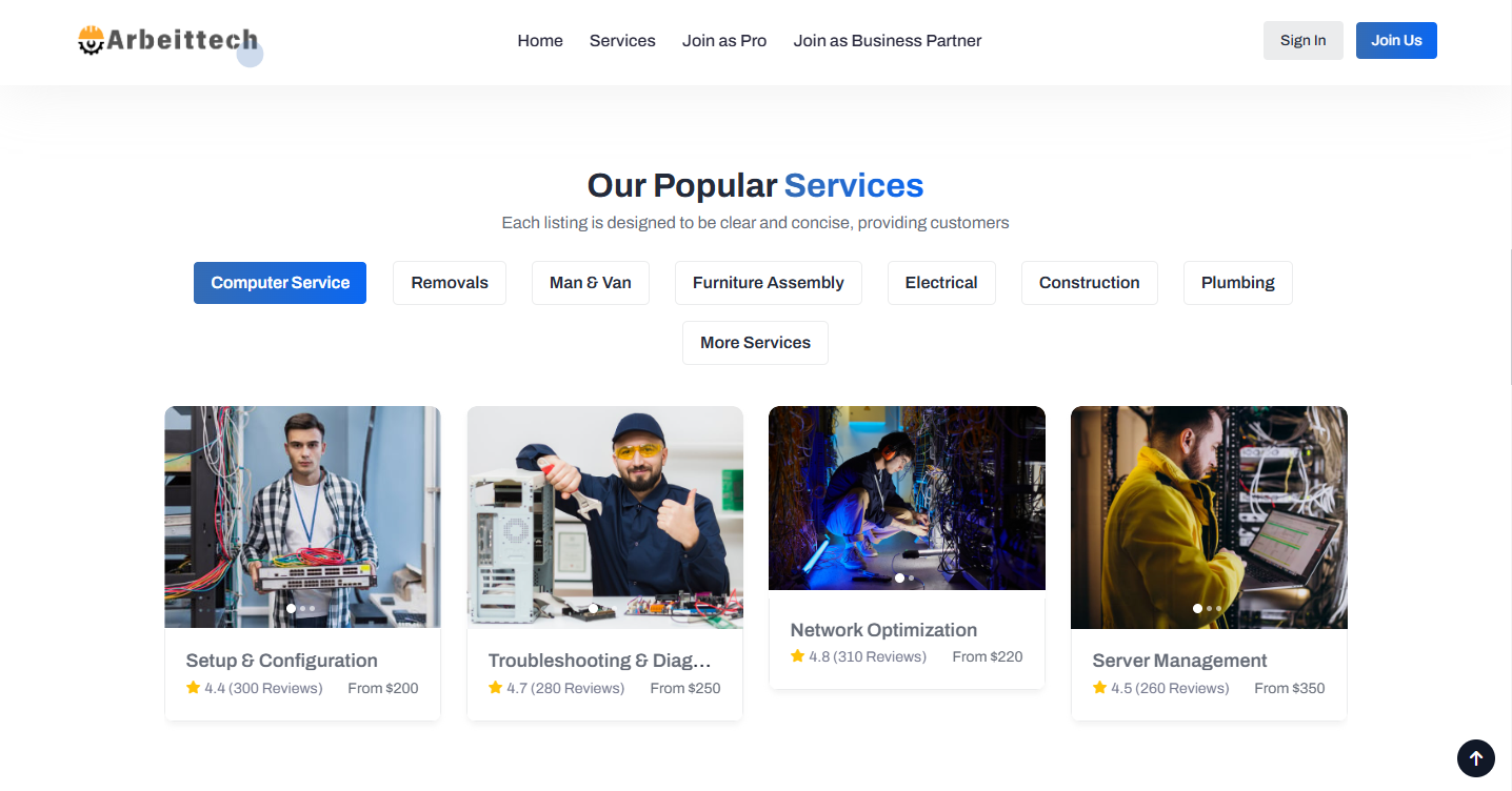 Arbeittech - Provider Dashboard